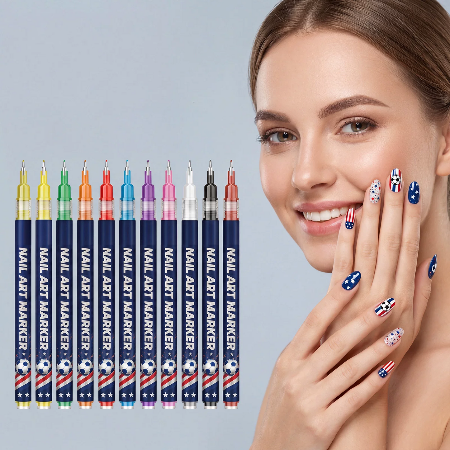 🔥World Cup Fan Nail Art Pens | Nail Drawing Marker Set🔥
