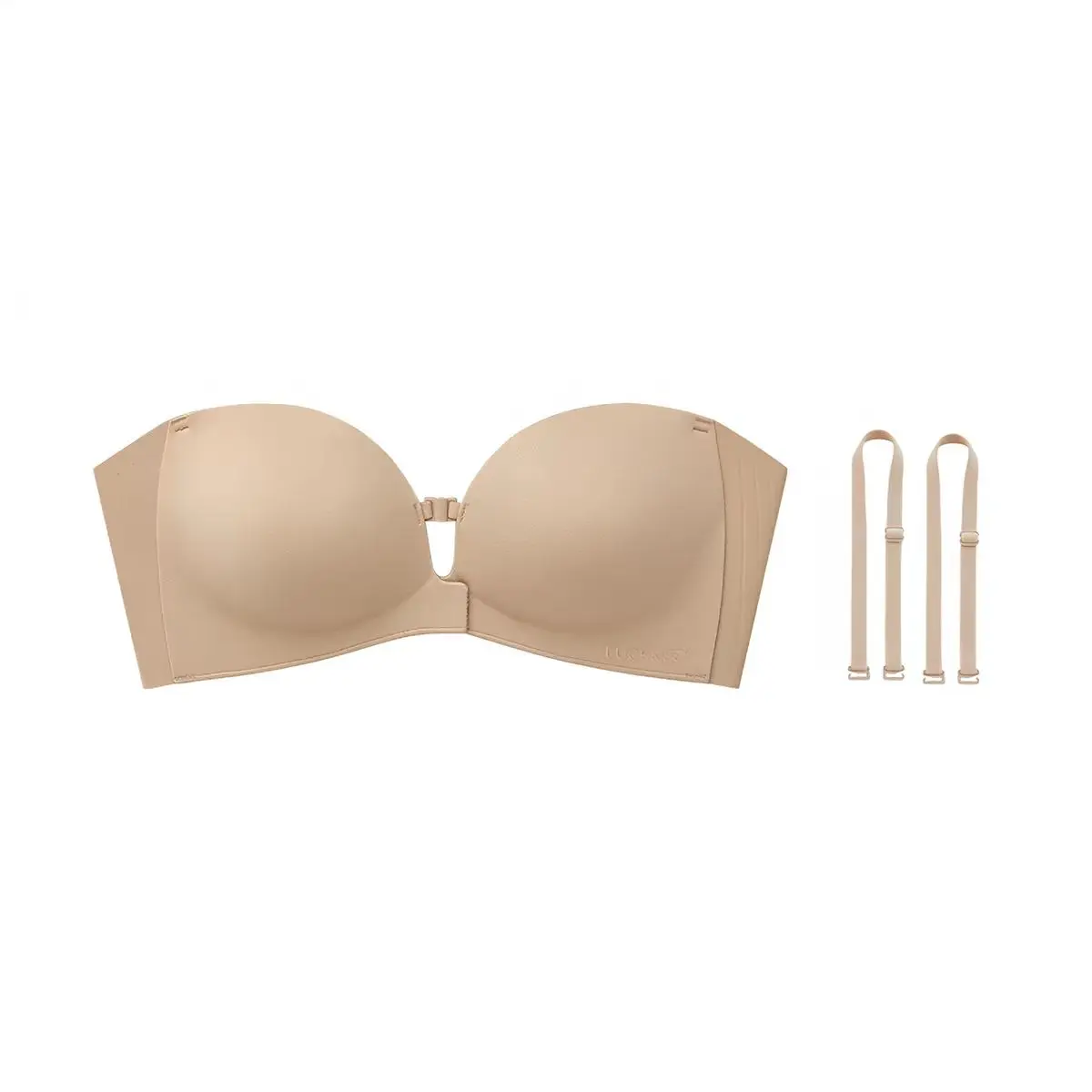 Womens Strapless Front Closure Bra Push Up Lift Bra Padded Add Cup Non Slip Anti-Slip Grip Wireless Supportive Seamless Comfortable Tube Jelly Bra A B C Cup