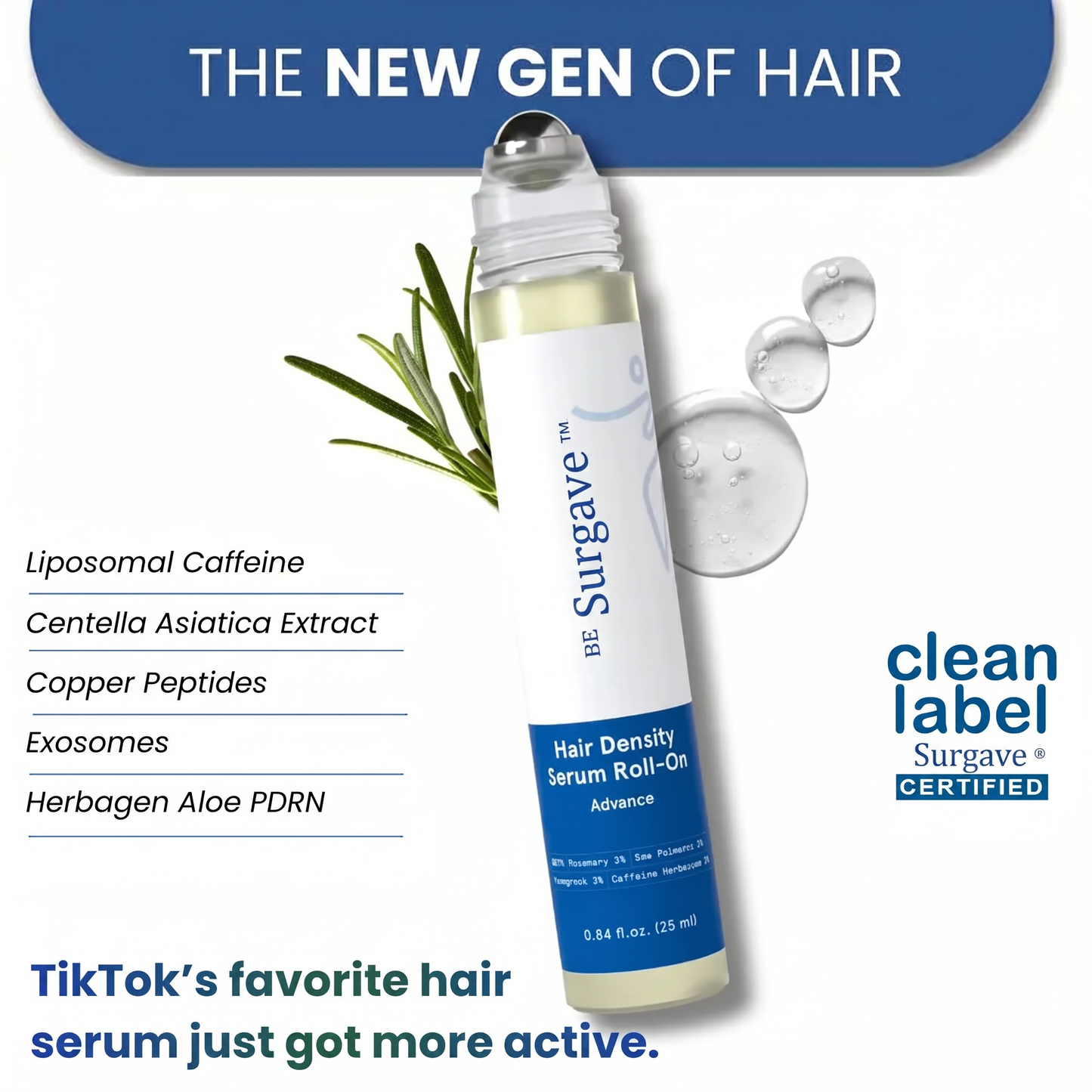 Advanced Hair Density Roll-On Serum - Hair Density Miracle, Anti Hair Fall Scalp Care for Men & Women