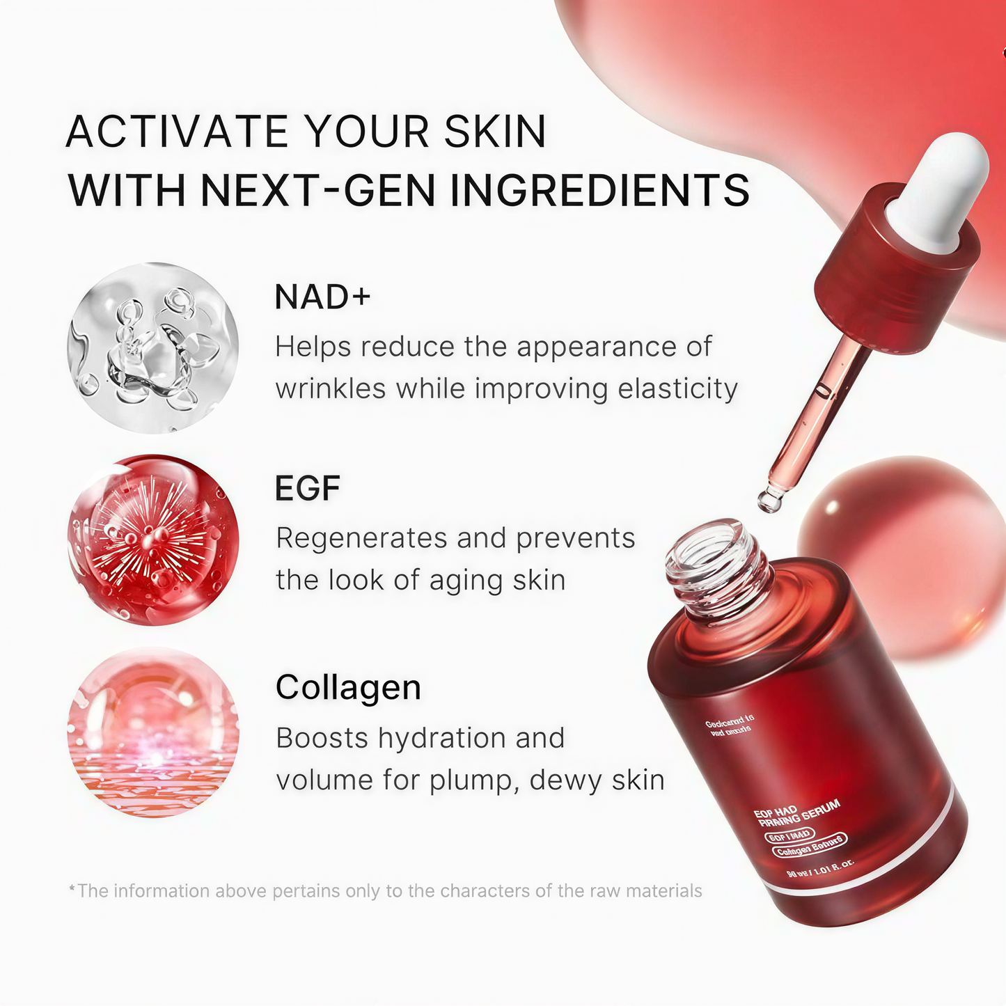 EGF Firming Serum for Face & Neck | Anti-Aging Serum with EGF Peptide, NAD+ & Collagen